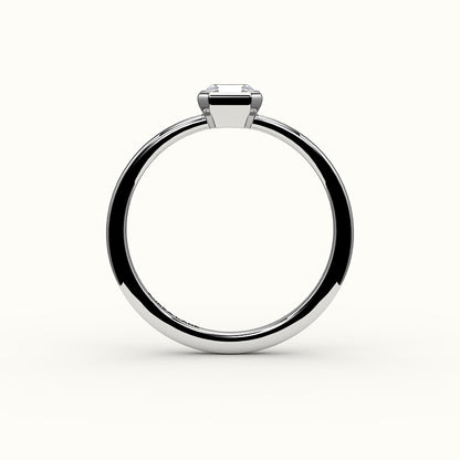 Engaste de anillo con bisel de corte Asscher clásico