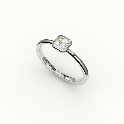 Engaste de anillo con bisel de corte Asscher clásico