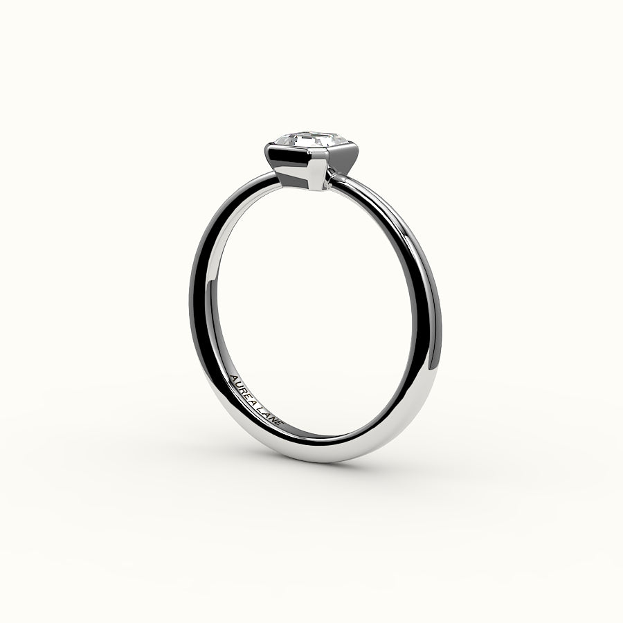 Engaste de anillo con bisel de corte Asscher clásico