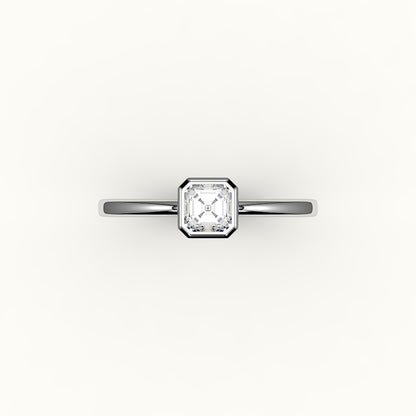 Engaste de anillo con bisel de corte Asscher clásico