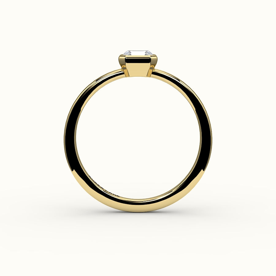 Engaste de anillo con bisel de corte Asscher clásico