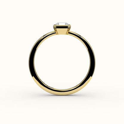Engaste de anillo con bisel de corte Asscher clásico