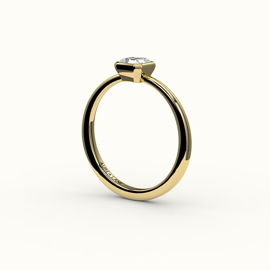 Engaste de anillo con bisel de corte Asscher clásico