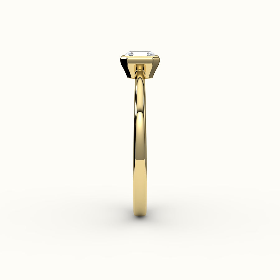 Engaste de anillo con bisel de corte Asscher clásico