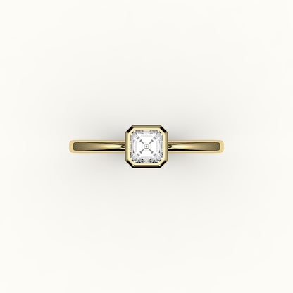 Engaste de anillo con bisel de corte Asscher clásico
