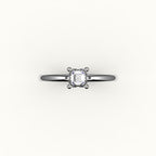Classic Asscher Cut Solitaire Ring Setting