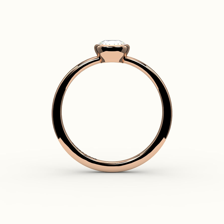 Engaste clásico de anillo con bisel de corte cojín