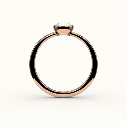 Engaste clásico de anillo con bisel de corte cojín