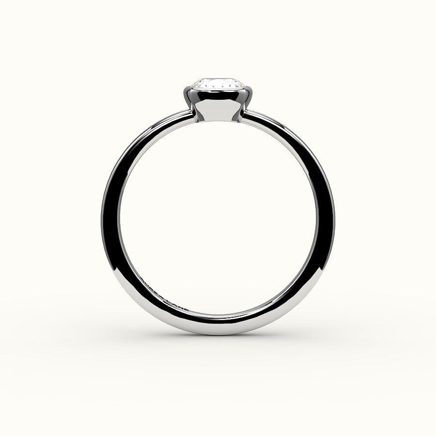 Engaste clásico de anillo con bisel de corte cojín