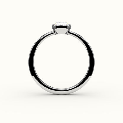 Engaste clásico de anillo con bisel de corte cojín
