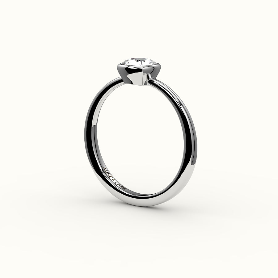 Engaste clásico de anillo con bisel de corte cojín