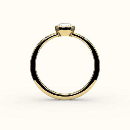 Engaste clásico de anillo con bisel de corte cojín