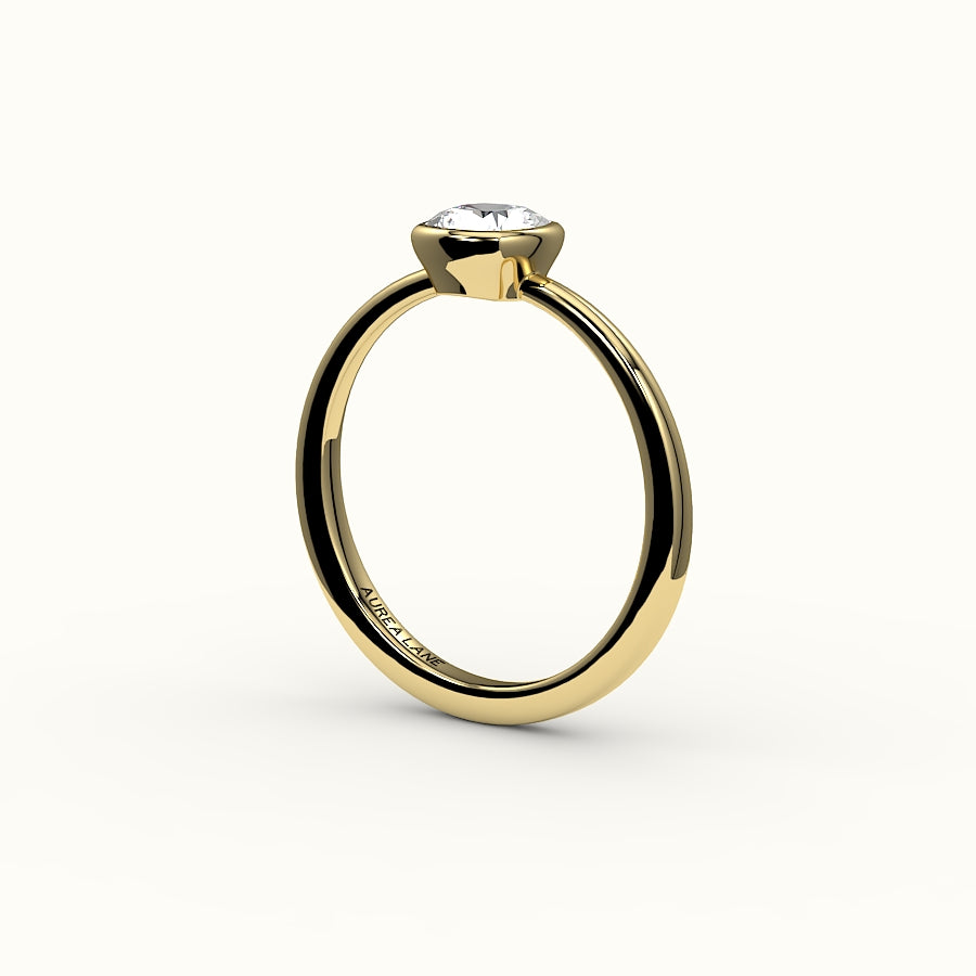 Engaste clásico de anillo con bisel de corte cojín