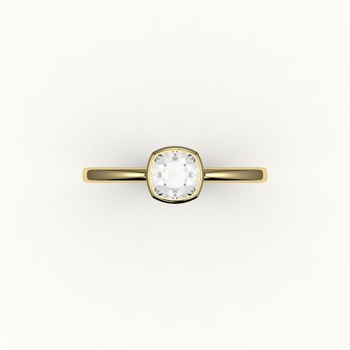 Classic Cushion Cut Bezel Ring Setting