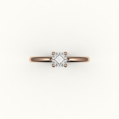 Engaste de anillo solitario de talla cojín clásica