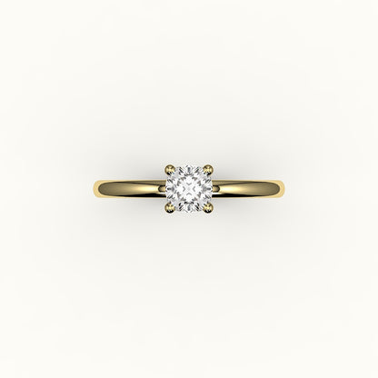 Engaste de anillo solitario de talla cojín clásica