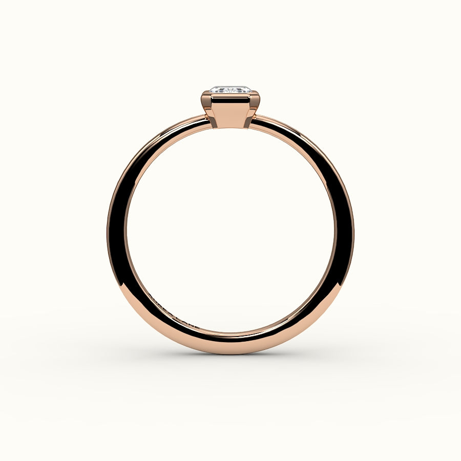 Engaste de anillo con bisel de corte esmeralda clásico