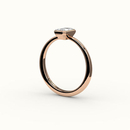 Engaste de anillo con bisel de corte esmeralda clásico