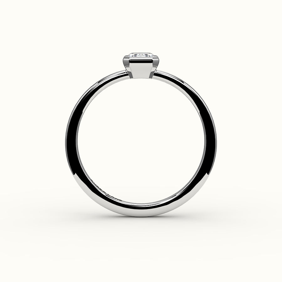 Engaste de anillo con bisel de corte esmeralda clásico