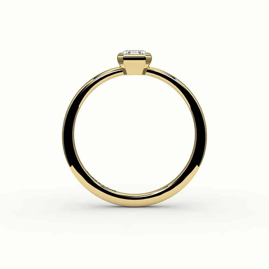 Engaste de anillo con bisel de corte esmeralda clásico