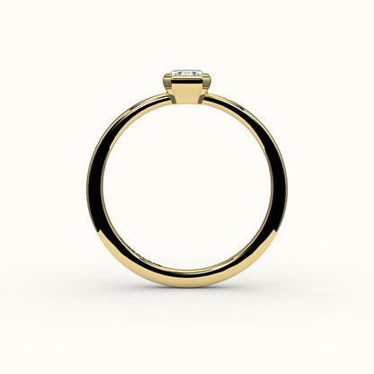 Engaste de anillo con bisel de corte esmeralda clásico