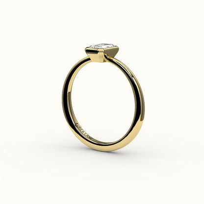 Engaste de anillo con bisel de corte esmeralda clásico
