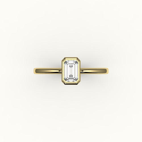 Classic Emerald Cut Bezel Ring Setting