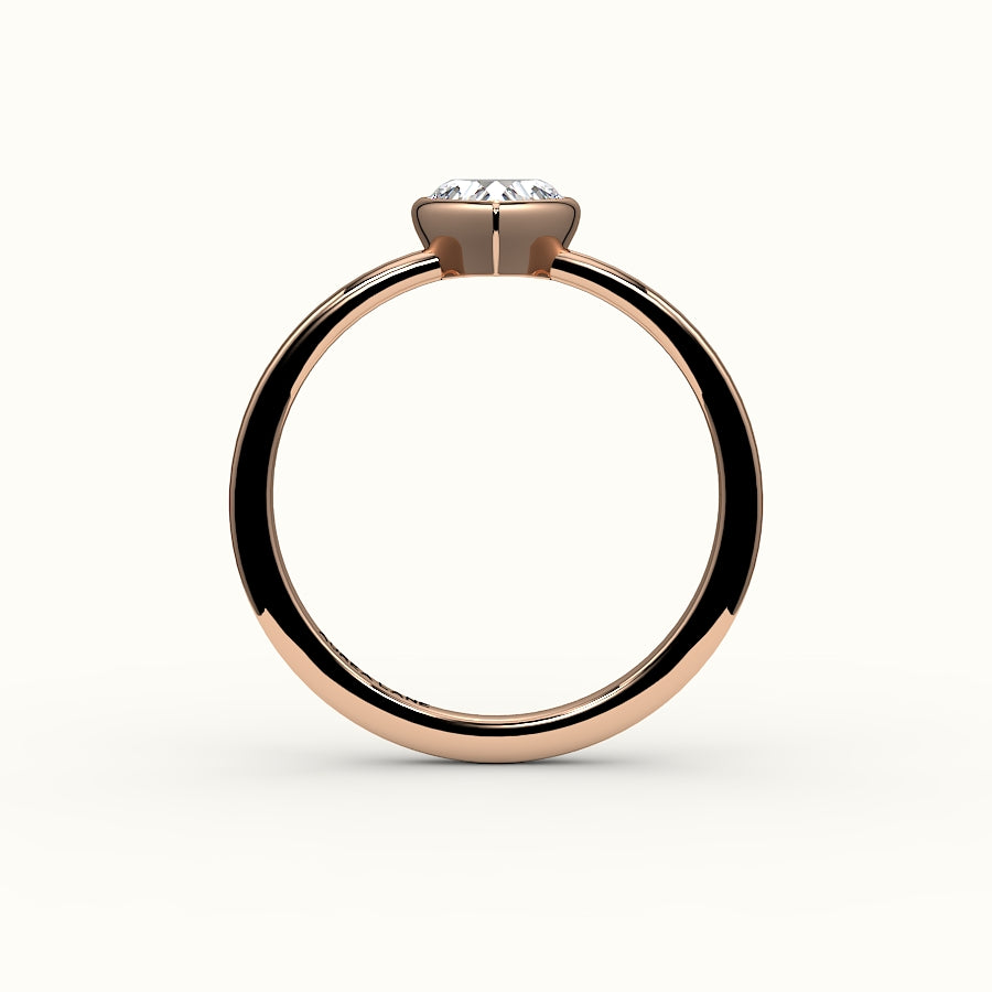 Engaste de anillo con bisel de corte de corazón