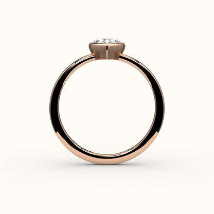 Engaste de anillo con bisel de corte de corazón