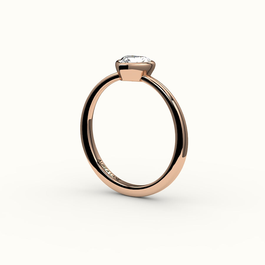 Engaste de anillo con bisel de corte de corazón