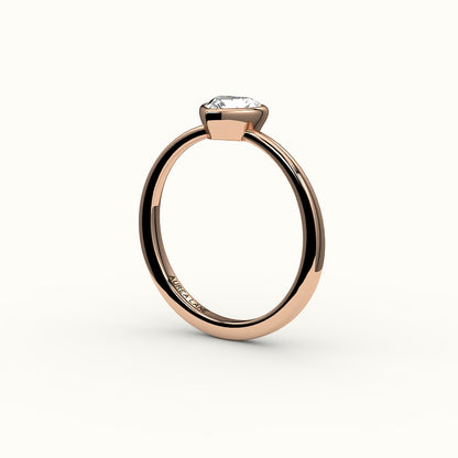 Engaste de anillo con bisel de corte de corazón