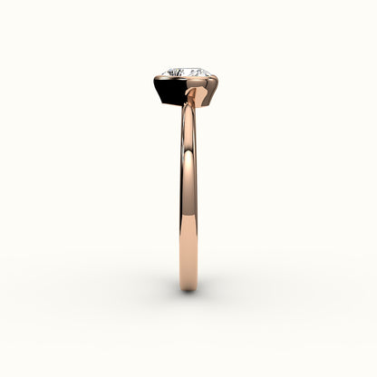 Engaste de anillo con bisel de corte de corazón