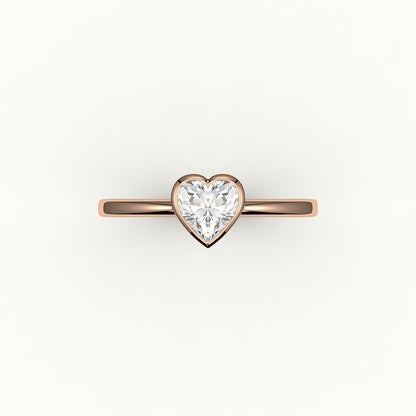 Engaste de anillo con bisel de corte de corazón