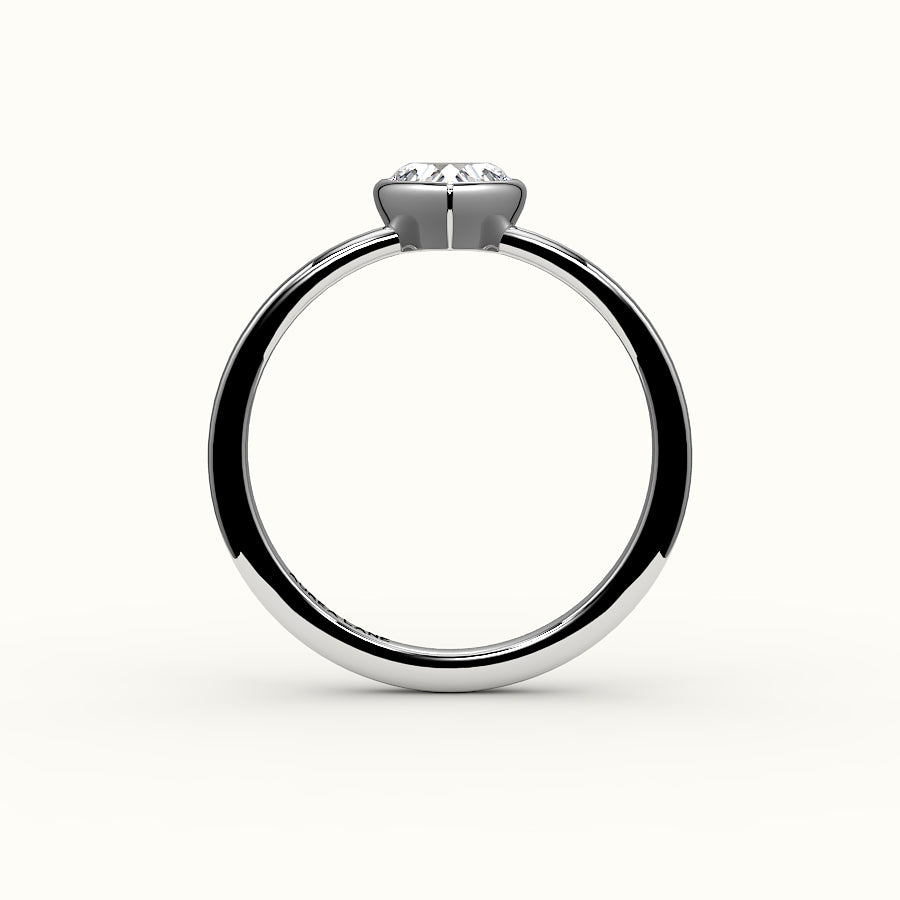 Engaste de anillo con bisel de corte de corazón