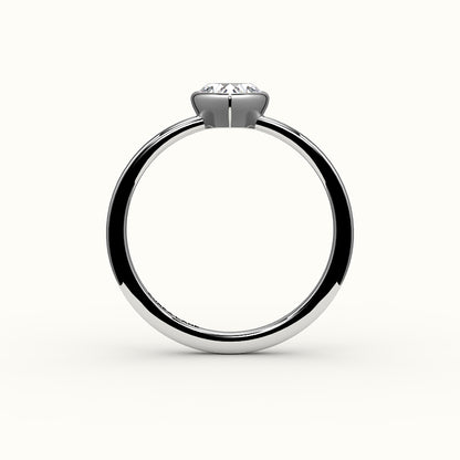 Engaste de anillo con bisel de corte de corazón