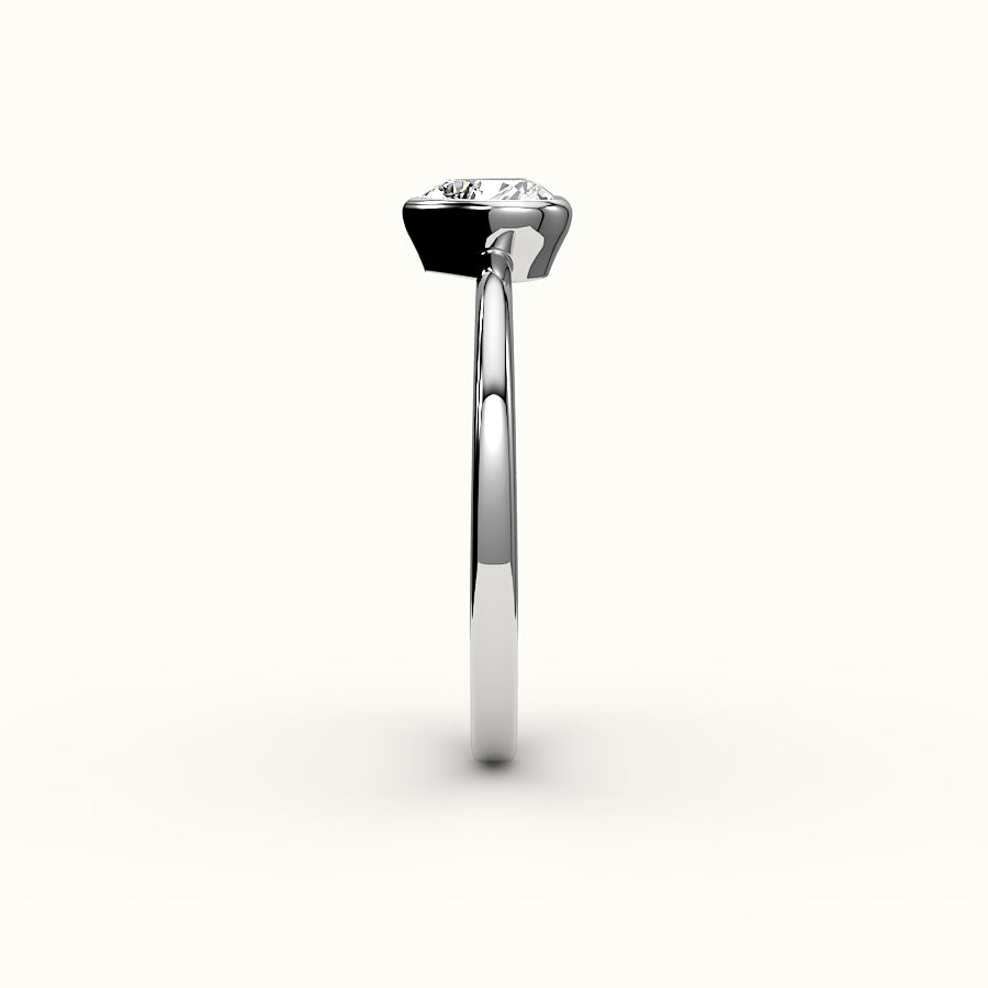 Engaste de anillo con bisel de corte de corazón