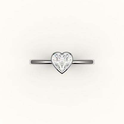 Engaste de anillo con bisel de corte de corazón