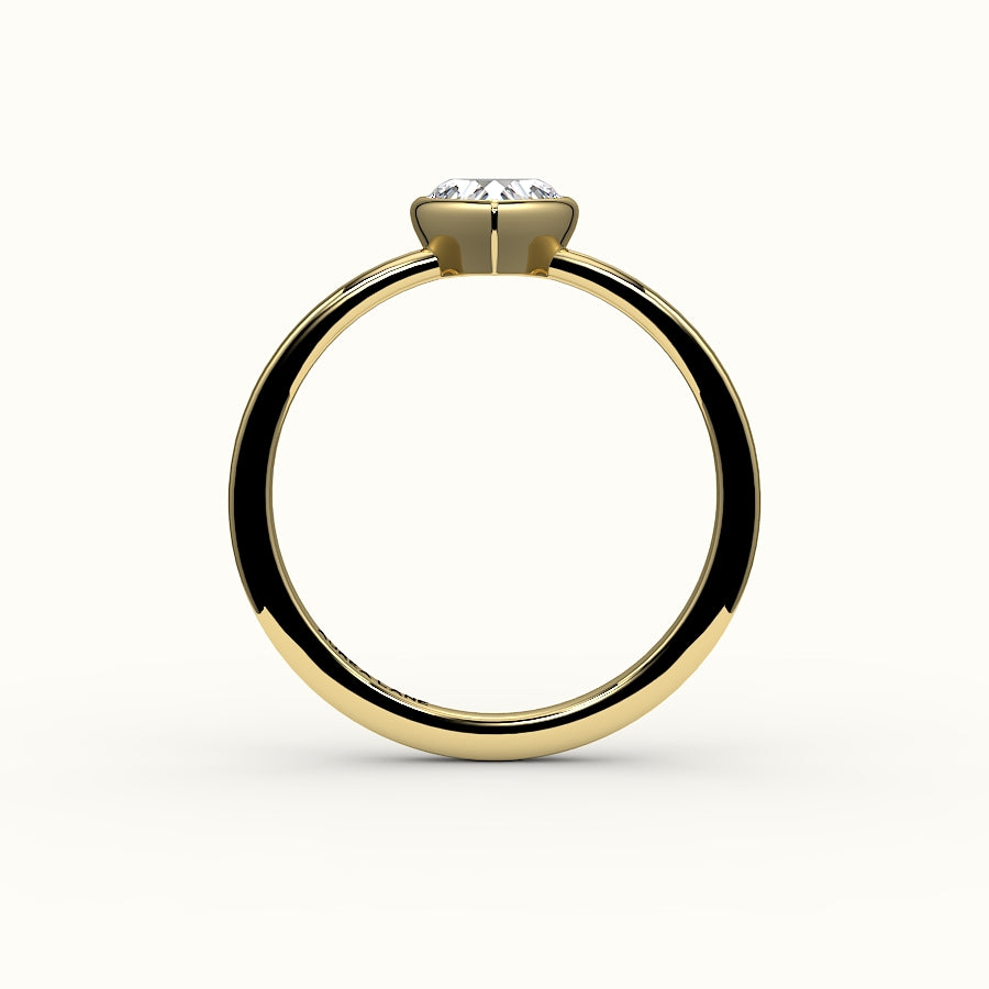 Engaste de anillo con bisel de corte de corazón