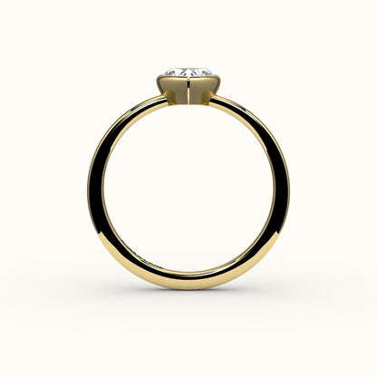 Engaste de anillo con bisel de corte de corazón