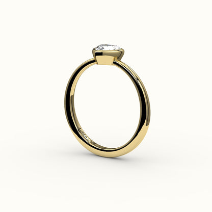 Engaste de anillo con bisel de corte de corazón