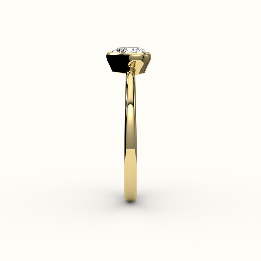 Engaste de anillo con bisel de corte de corazón