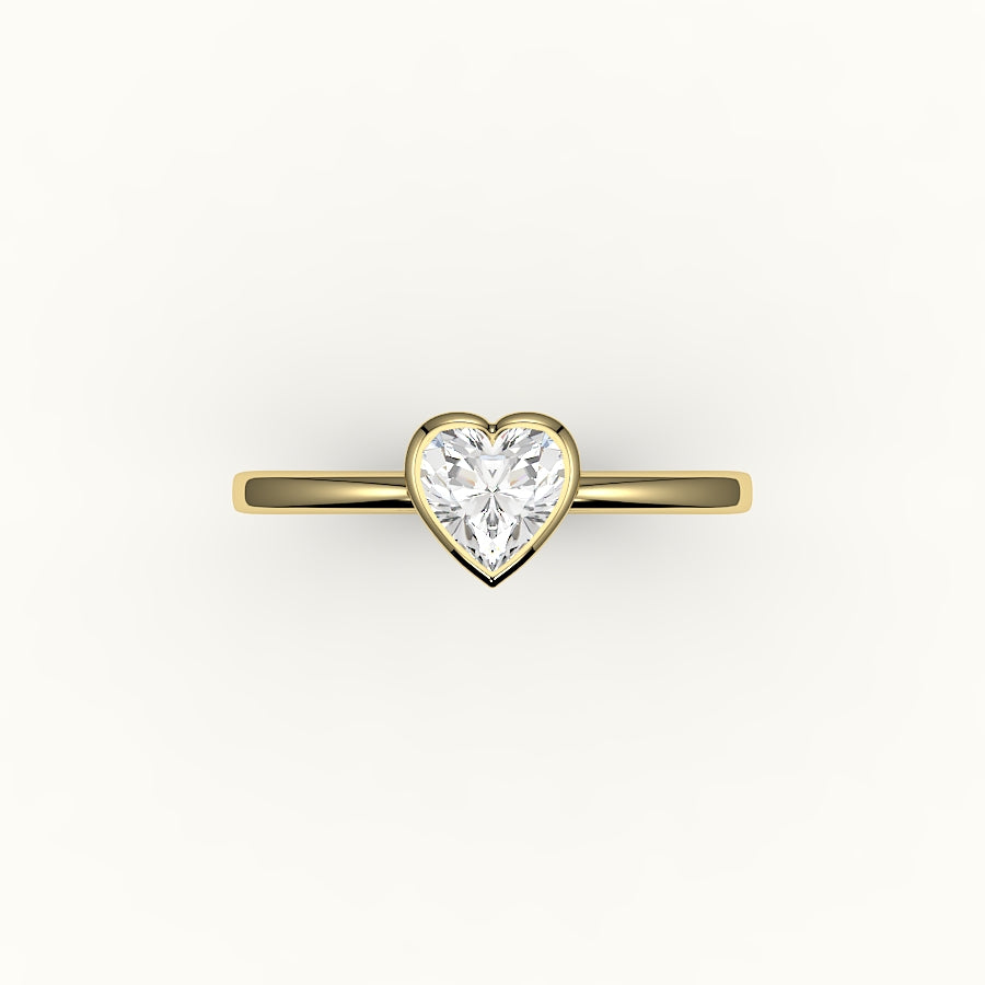 Engaste de anillo con bisel de corte de corazón