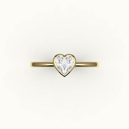 Engaste de anillo con bisel de corte de corazón