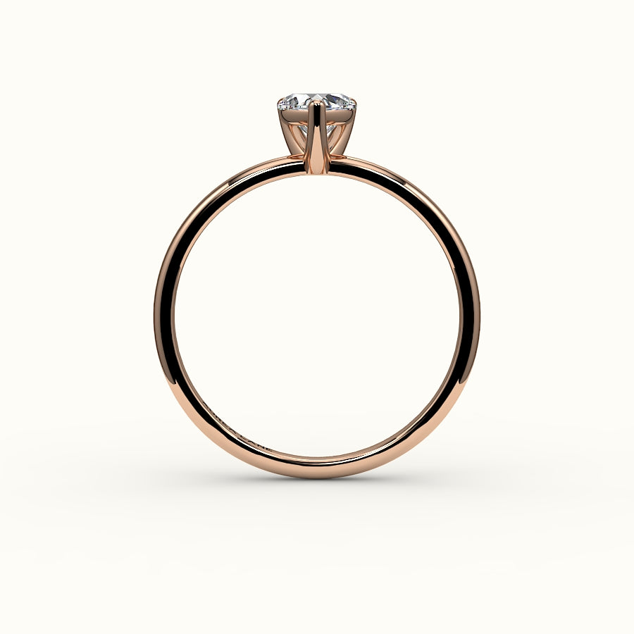 Engaste de anillo solitario con corte de corazón