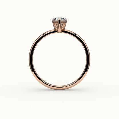 Engaste de anillo solitario con corte de corazón