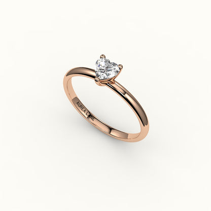 Engaste de anillo solitario con corte de corazón