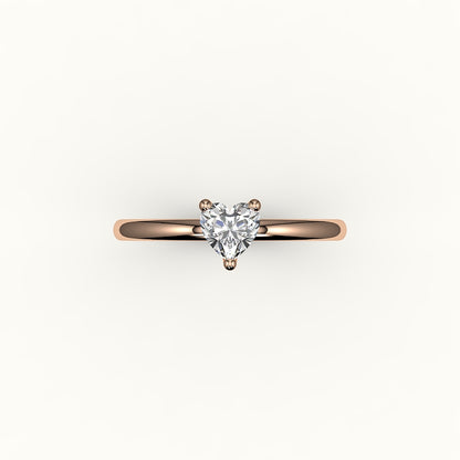 Engaste de anillo solitario con corte de corazón