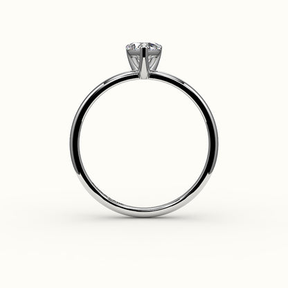 Engaste de anillo solitario con corte de corazón