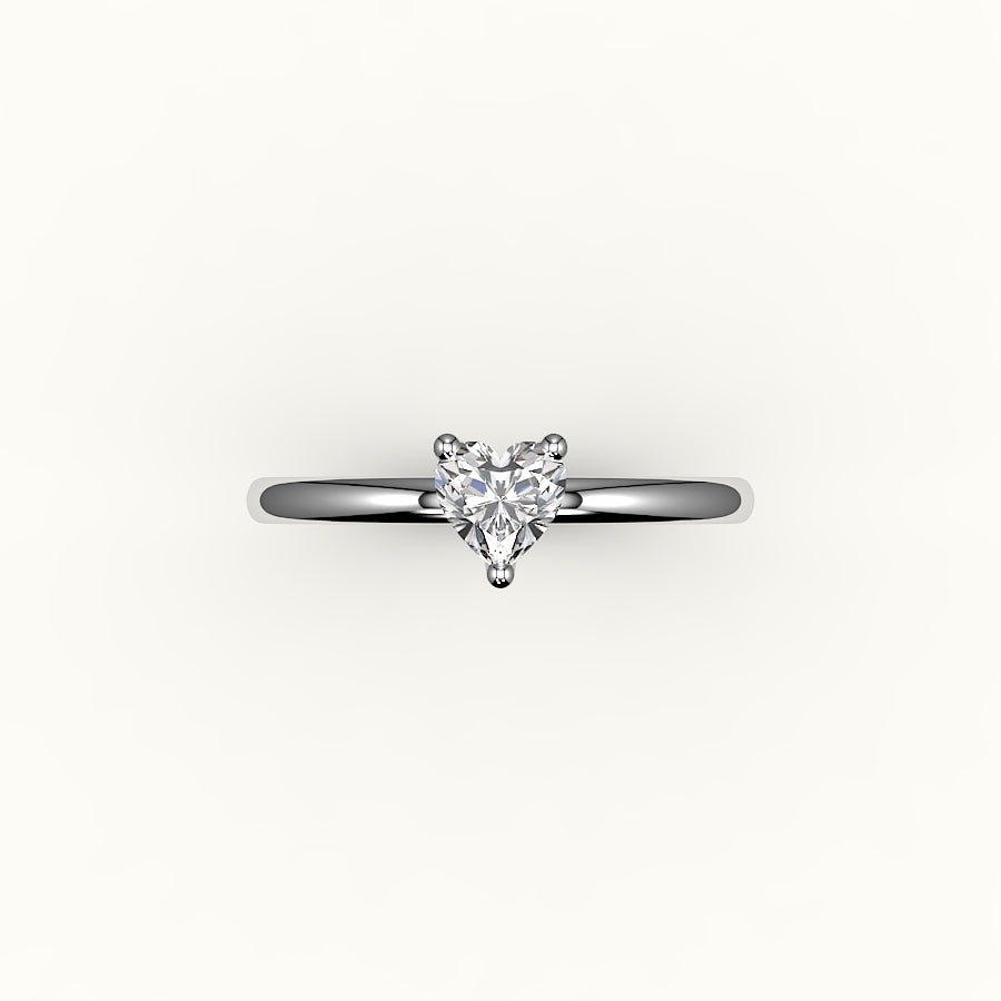 Engaste de anillo solitario con corte de corazón