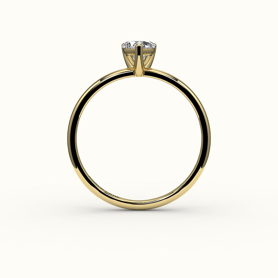 Engaste de anillo solitario con corte de corazón